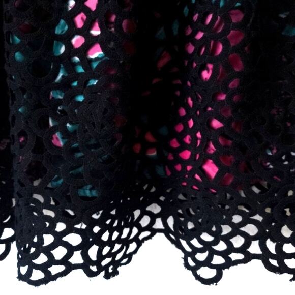 Anthropologie Women’s Dress Whimsigoth Coquette Lace Overlay Jewel Tone Size XS - Picture 7 of 12